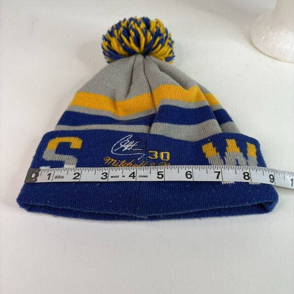 Golden State Warriors Winter Hat Cuffed Pom Beanie Cap, Blue, Steph Curry 30 - Picture 7 of 8
